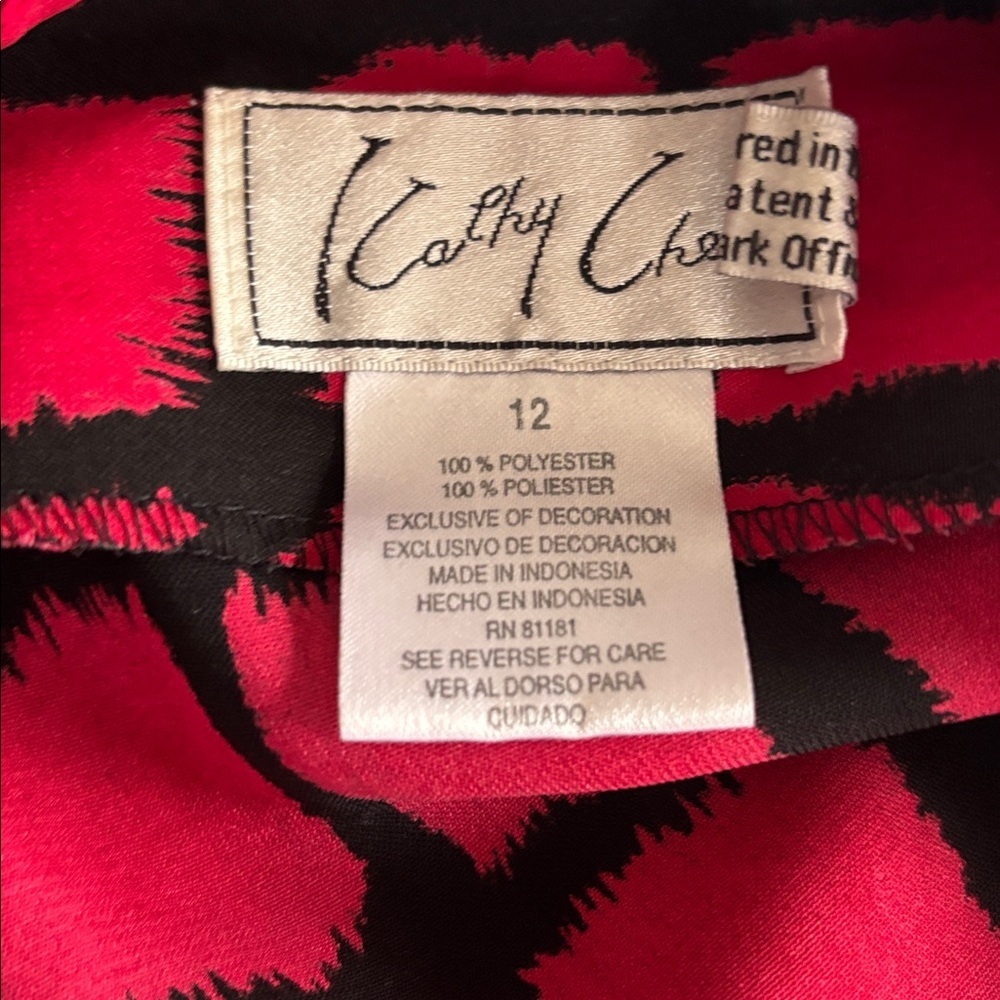Cathy Cheung Red and Black Patterned Top - Picture 2 of 2